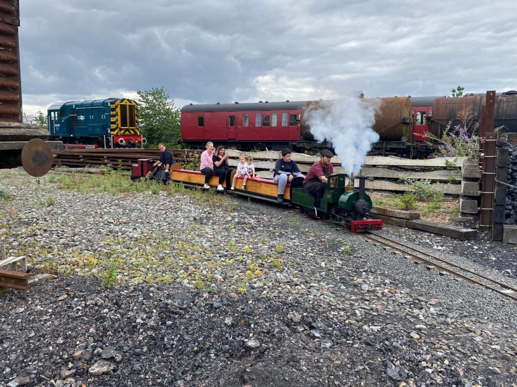Loki and Kibworth Castle hauling a passenger train, whilst 08915 shunts some mk1 carriages